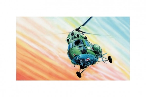 Model Kliklak Helikopter Mil Mi-2 27,6x30cm i kasse 34x19,5x5,5cm