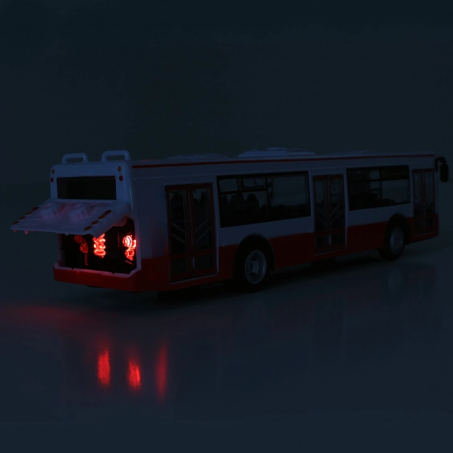 Bus som meddeler stoppesteder på tjekkisk 28 cm