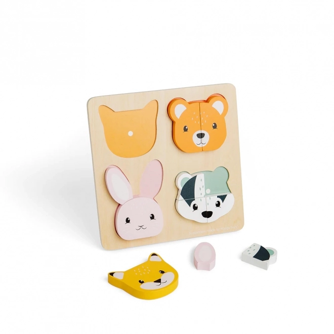 Træ-inlægningspuslespil med tælling Bigjigs Toys