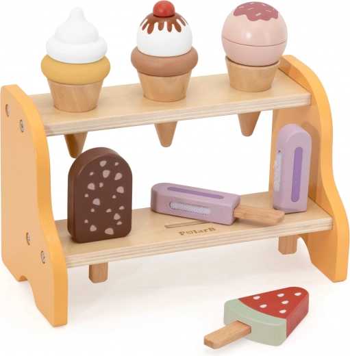 To-etagers træstativ til overskuelig udstilling