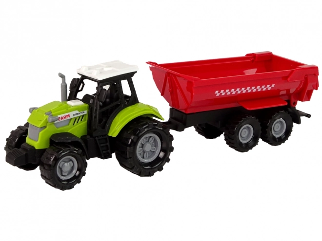 Grøn traktor med rød anhænger Lyd