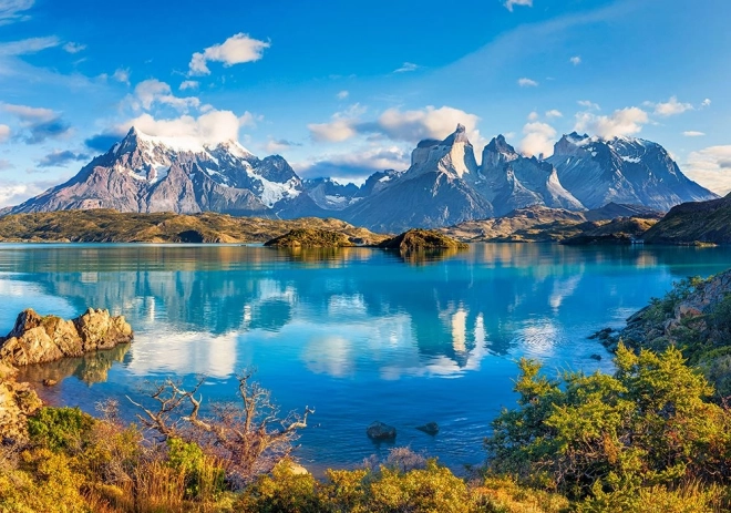 Puslespil 500 brikker Bjerge Torres del Paine Patagonia Chile
