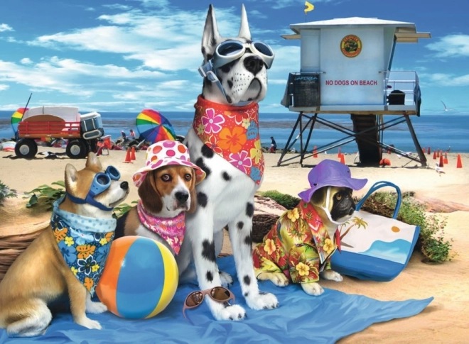 Ravensburger puslespil Forbud mod hunde på stranden XXL 100 brikker