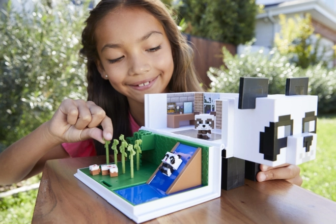 Sæt af Minecraft figurer spillehus med panda + 2 figurer