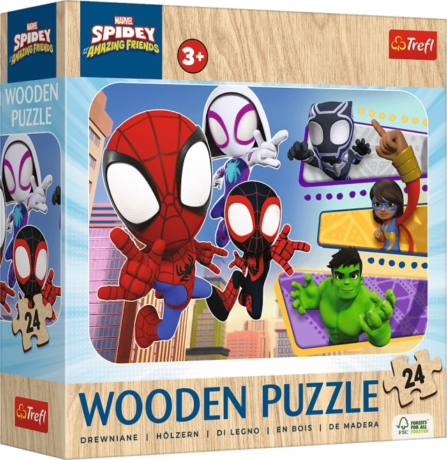 TREFL Træpuslespil Spidey og hans fantastiske venner 24 brikker