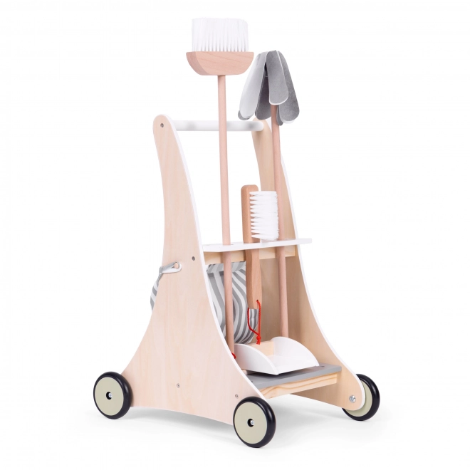 Beige rengøringsvogn i træ ECOTOYS