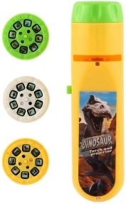 Projektion af dinosaurer på væg og loft