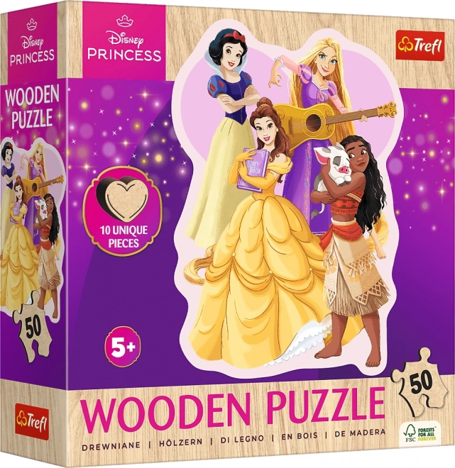 Træpuslespil 50 brikker Disney Prinsesser