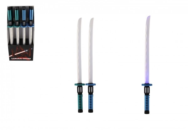 Lysende plastik samuraisværd 73 cm
