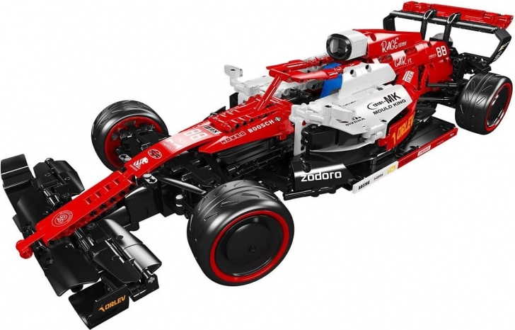 Byggesæt racerformel med RC, 1185 dele – rød, skala 1:8