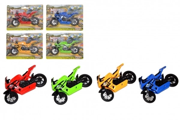 Motorcykel racer 11cm plast mix farver