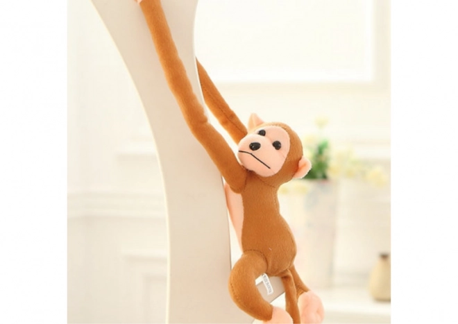 Plys maskot abe med lyd lysebrun 80 cm