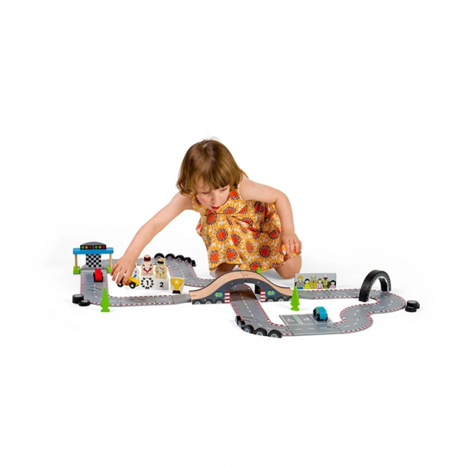 Bigjigs Rail Træ Racerdag Autodræs