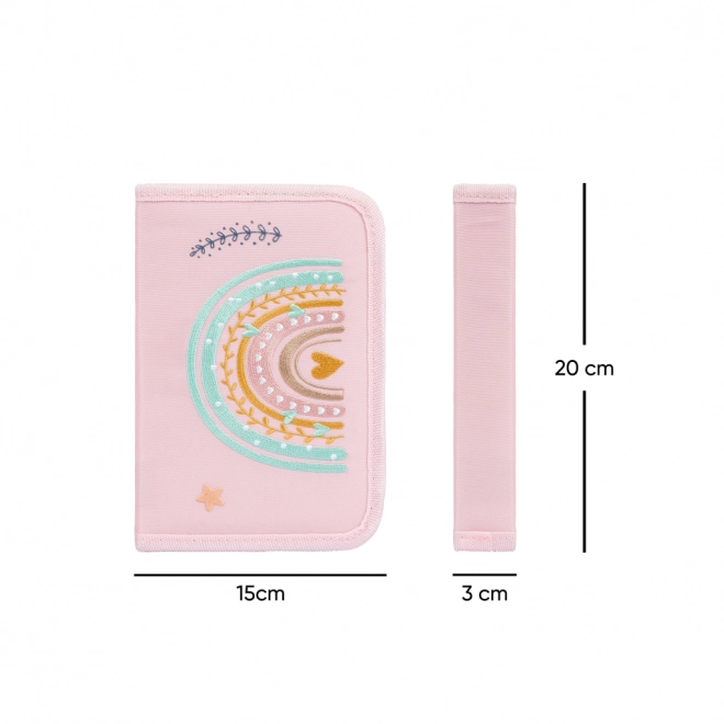 BAAGL 3 SET Zippy Regnbue Rosa: skoletaske, penalhus, pose