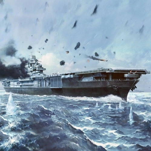 Model af hangarskib Yorktown CV-5 Slaget om Midway 1/700