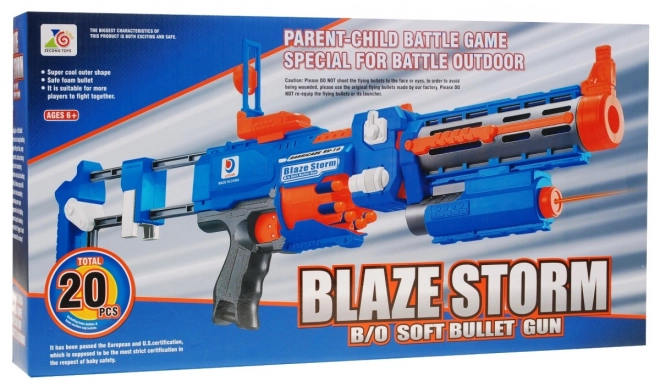 Pistol 2 i 1 til børn 8+ Blaze Storm 20 lange skumkugler + laser sigte + flaske