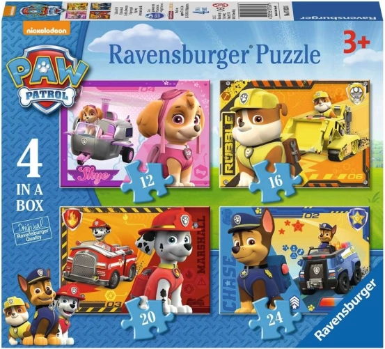 Ravensburger puslespil Paw Patrol 4 i æske