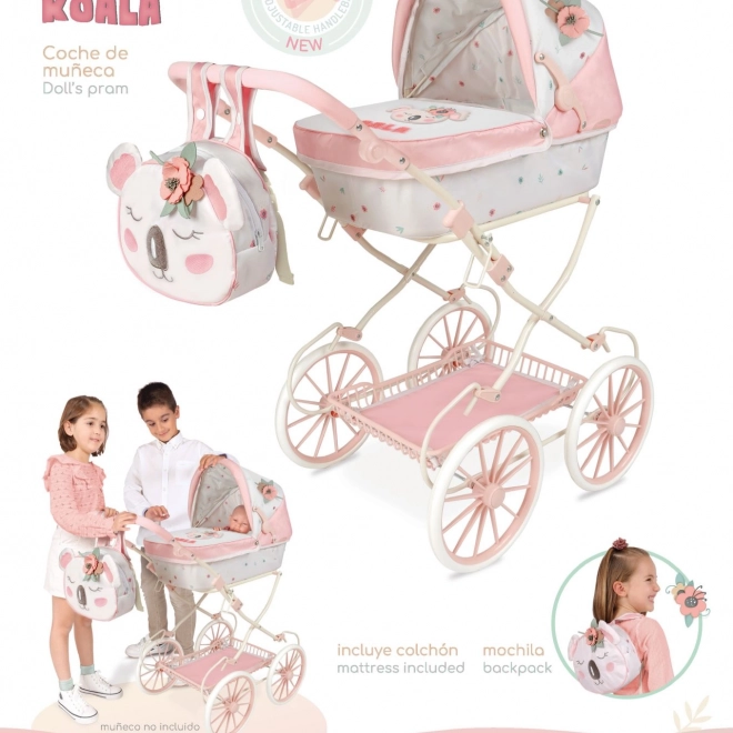 DeCuevas foldbar dukkevogn med rygsæk Koala 81 cm