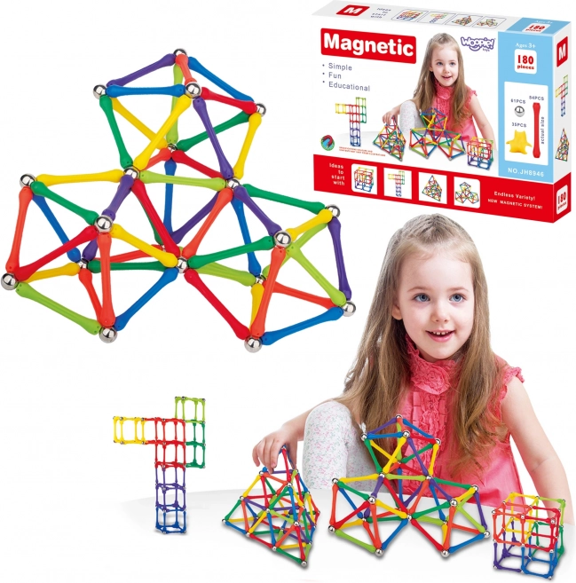 Magnetiske byggesten Woopie Kreativt puslespil 180 stk.