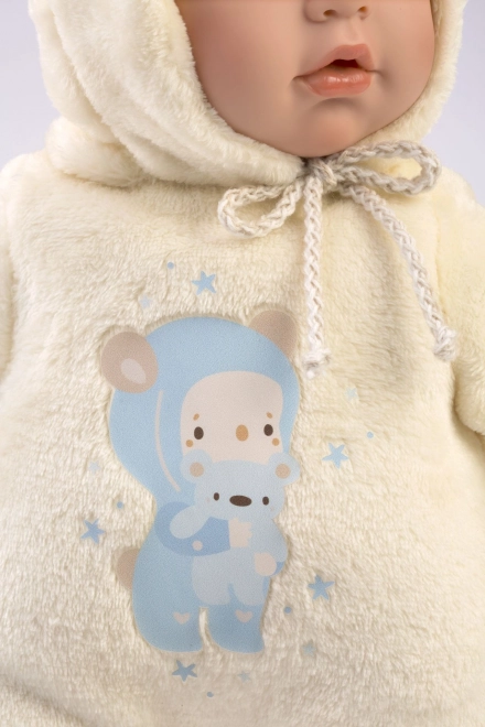 Llorens 14207 BABY ENZO - realistisk dukke baby med bl8dt stoflegeme - 42 cm