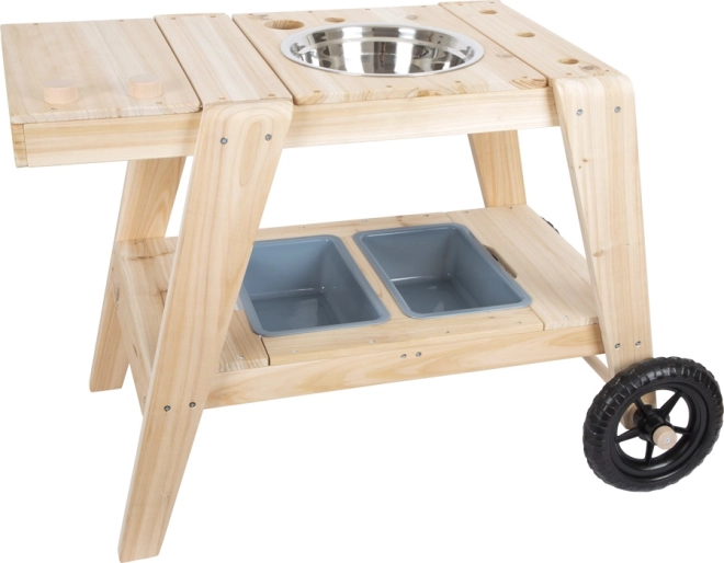 Udendørs træ-mudkøkken til børn small foot – kompakt, mobil mud kitchen