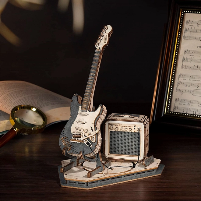 RoboTime træ 3D puslespil - Elektrisk guitar