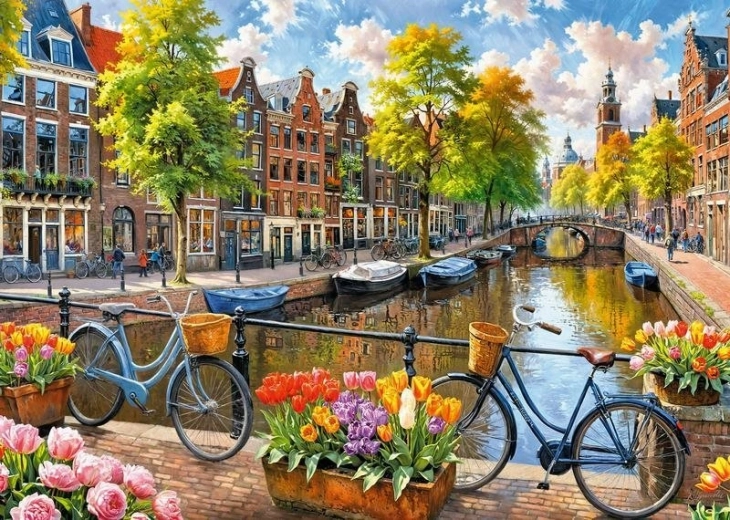 Puslespil Amsterdamske Tulipaner 1000 Brikker