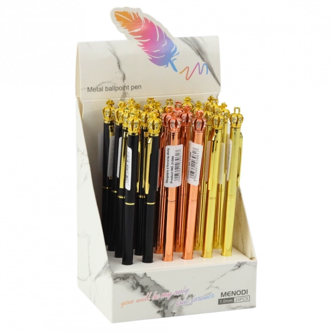 Automatisk metalpen Krone blæk blå 1,0 mm