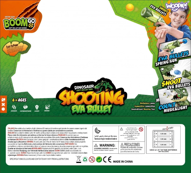 Interaktiv pistol med skumkugler og dinosaurus skyder