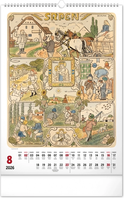 Vægkalender Josef Lada 2026