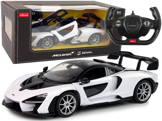 Auto R/C McLaren Senna Rastar 1:14 hvid med fjernbetjening