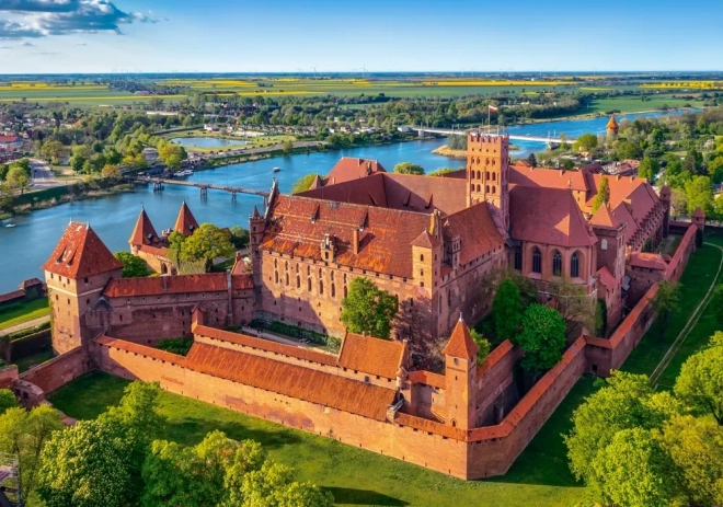 Puslespil 500 brikker – Udsigt til Malbork-slottet, Polen