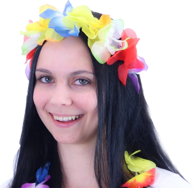 Hawaii-pandebånd med blomster til karneval