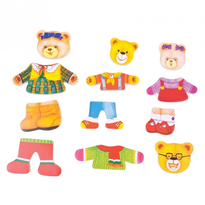 Bigjigs Toys Påklædningspuslespil Bjørnefamilie
