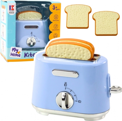 Børne-køkkentoaster med pop-op-toasts – blå