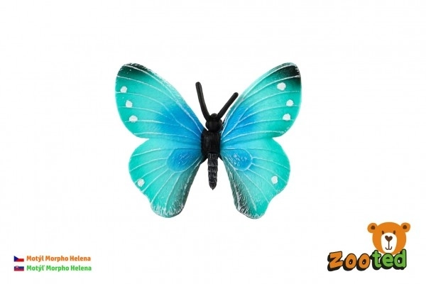 Tropisk sommerfugl Morpho Helena zooted plast 7cm i pose