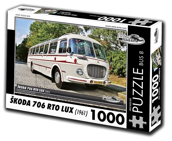 Puslespil Retro-biler Škoda 706 RTO LUX – bus 1961, 1000 brikker