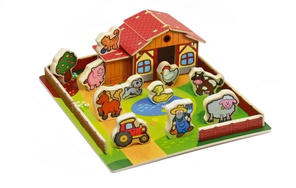 3D træfarm Min første husdyr - 28 dele