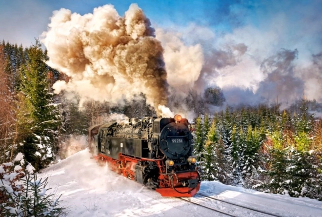 Puslespil 1000 brikker Steam Train
