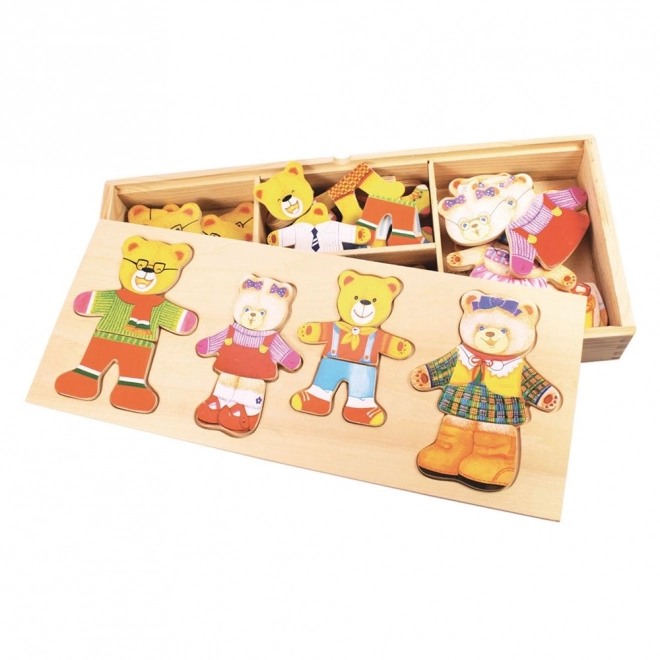 Bigjigs Toys Påklædningspuslespil Bjørnefamilie