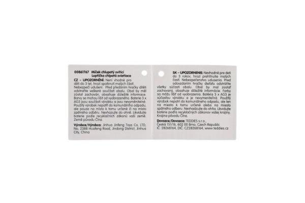 Plysset antistress klemme bold af silikone 7cm med lys på batteri