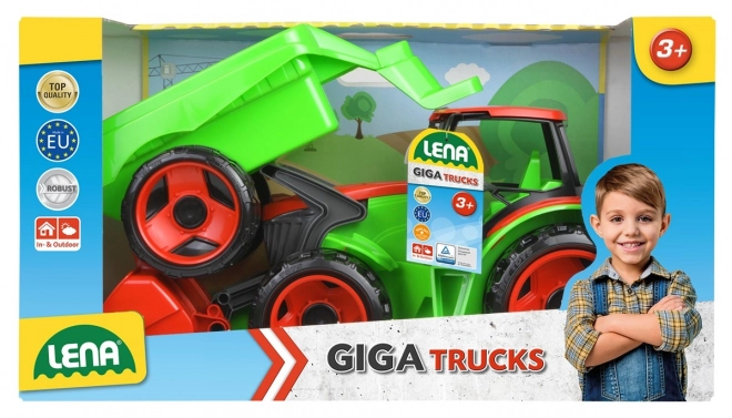 Traktor med skovl Giga Trucks med trailer plast 62cm