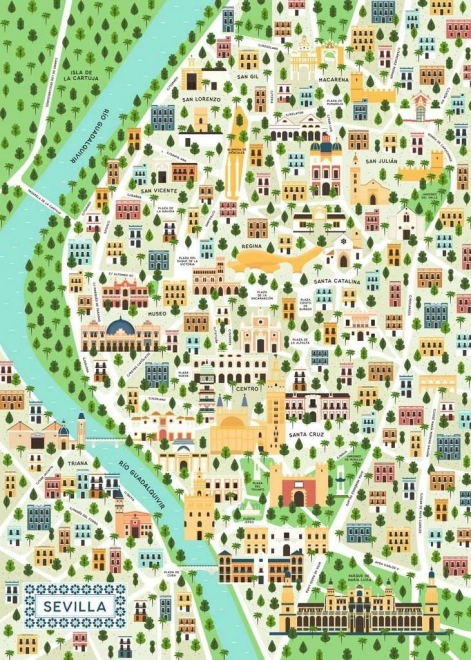Ravensburger puslespil Kort over Sevilla 1000 brikker