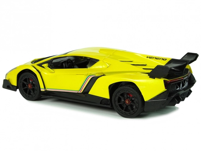 Fjernstyret Lamborghini Veneno Gul 2.4G fjernbetjening af rattet Lydlys