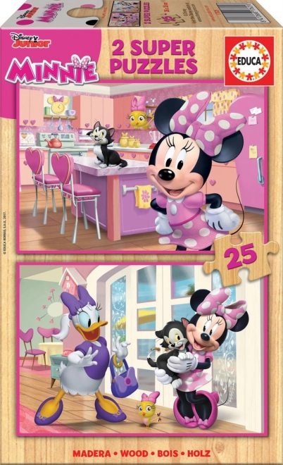 Træpuslespil Minnie 2x25 brikker