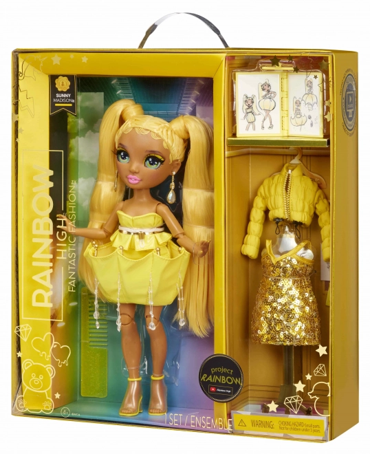 Rainbow High Fantastisk Mode Dukke - GUL - Sunny Madison