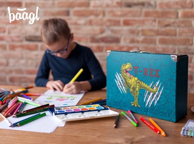 BAAGL Foldbar Skoleskab T-REX med metalbeslag