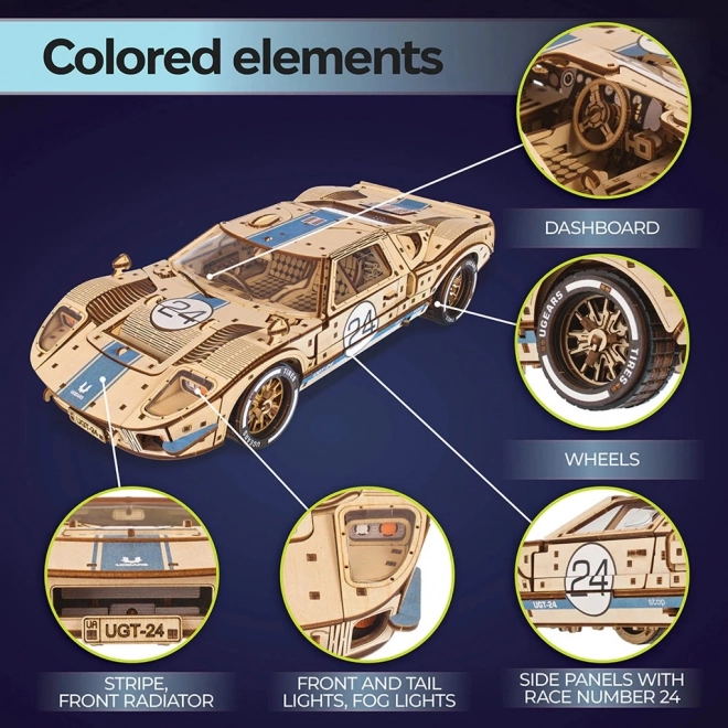 Ugears 3D træ mekanisk puslespil Endurance Racer