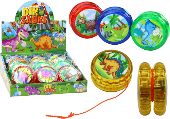 Lysende yo-yo med dinosaurmotiver – 4 farver