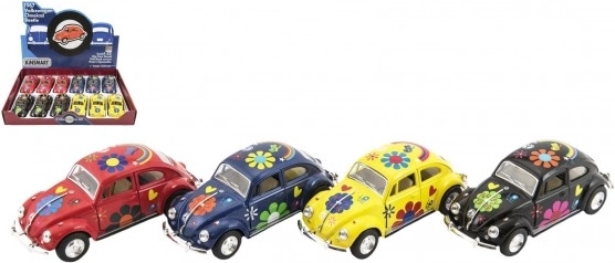 Metal bilmodel KINSMART VOLKSWAGEN Beetle 13 cm, træk-op bagud, 4 farver